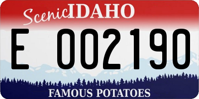 ID license plate E002190