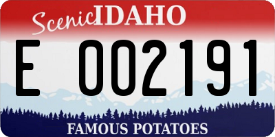 ID license plate E002191