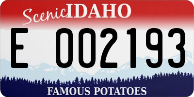 ID license plate E002193