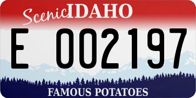 ID license plate E002197