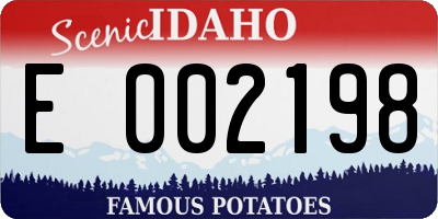 ID license plate E002198