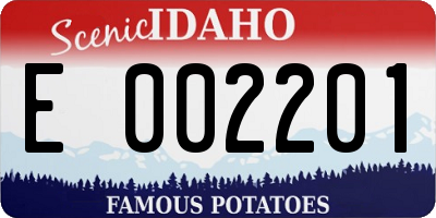 ID license plate E002201