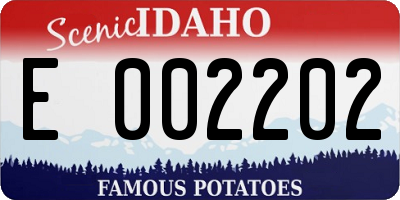 ID license plate E002202