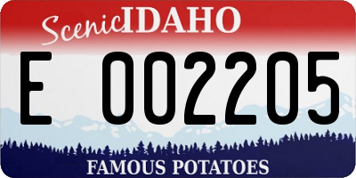 ID license plate E002205