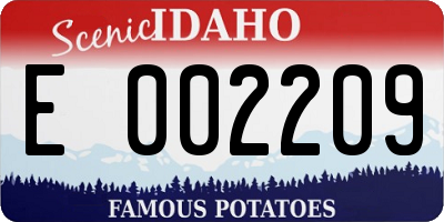 ID license plate E002209