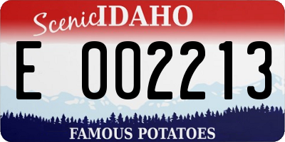 ID license plate E002213