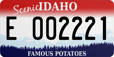 ID license plate E002221