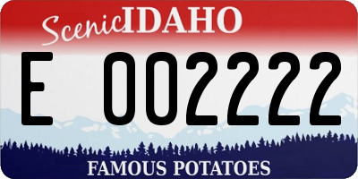 ID license plate E002222