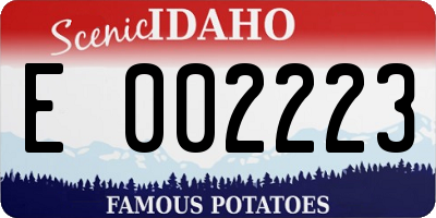 ID license plate E002223