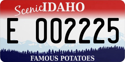 ID license plate E002225