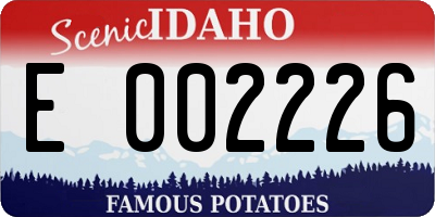 ID license plate E002226