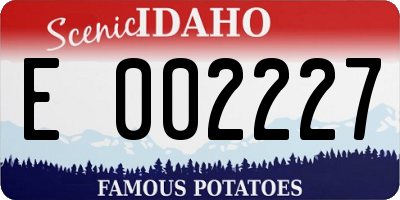 ID license plate E002227