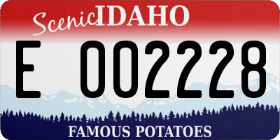 ID license plate E002228