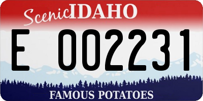 ID license plate E002231