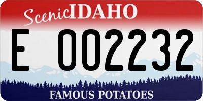 ID license plate E002232