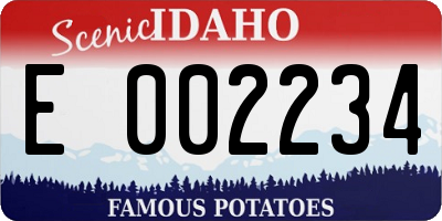 ID license plate E002234