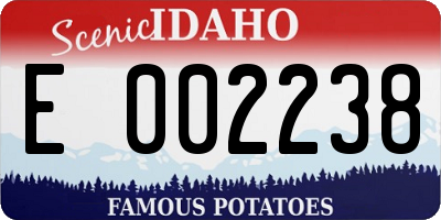 ID license plate E002238