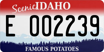 ID license plate E002239