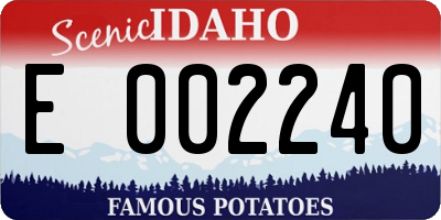 ID license plate E002240