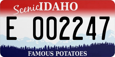 ID license plate E002247