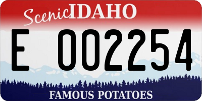 ID license plate E002254