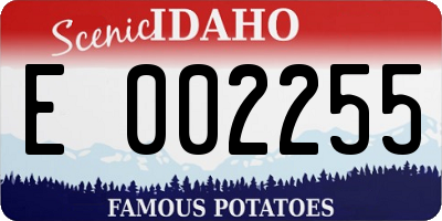 ID license plate E002255