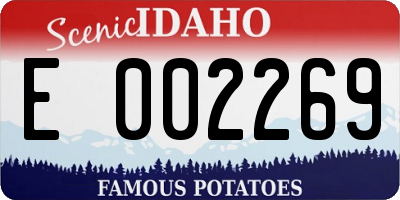 ID license plate E002269