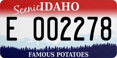 ID license plate E002278