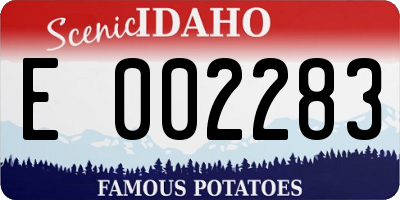 ID license plate E002283