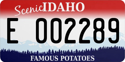 ID license plate E002289