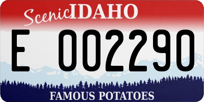 ID license plate E002290