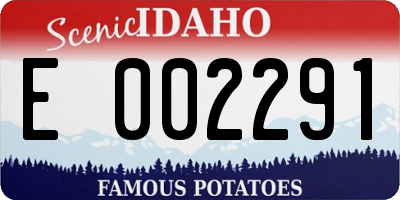 ID license plate E002291