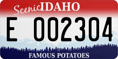 ID license plate E002304