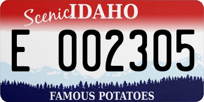 ID license plate E002305