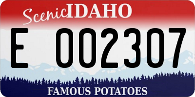 ID license plate E002307