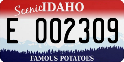 ID license plate E002309