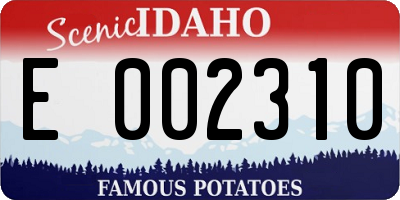 ID license plate E002310