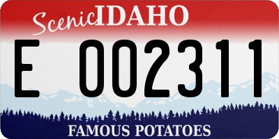 ID license plate E002311