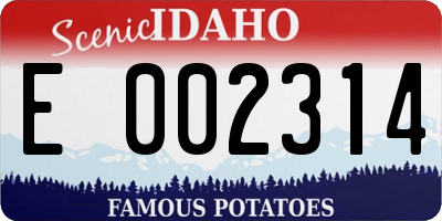 ID license plate E002314