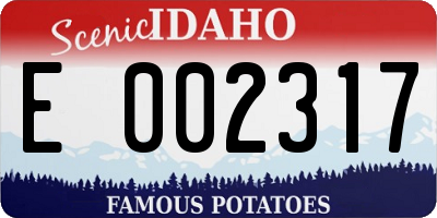 ID license plate E002317