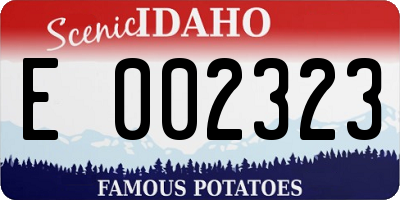 ID license plate E002323