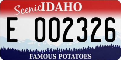 ID license plate E002326