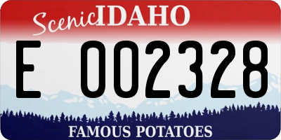 ID license plate E002328