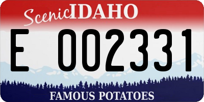 ID license plate E002331