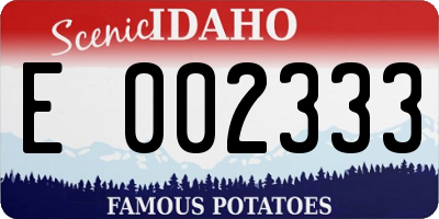 ID license plate E002333