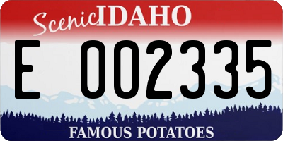 ID license plate E002335