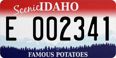 ID license plate E002341