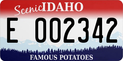 ID license plate E002342