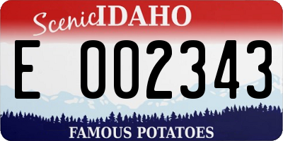 ID license plate E002343