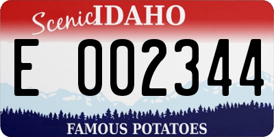 ID license plate E002344